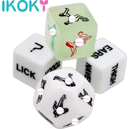 IKOKY 4 pcs/set Erotic Toys 12 Sides Sex Toys for Couple Funny Adult Games Sex Dice Humour Gambling Crap