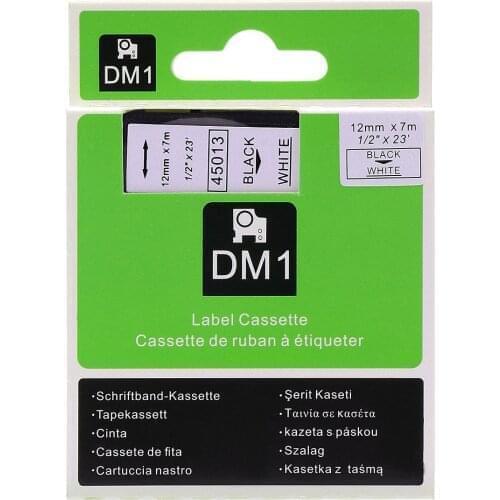 Tapetek 45013 45010 1PC Compatible Dymo D1 label tape 12mm 45018 40918 for Dymo LabelManager Maker 160 280 210 260P