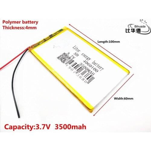 3.7V 3500mAh 4060100 Lithium Polymer Li-Po li ion Rechargeable Battery Lipo cells For Tachograph Mobile Speaker Electrograph