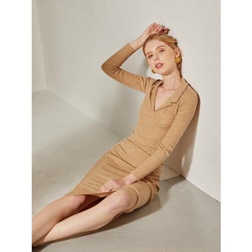 Fashion Real Wool Fur Women Dresses Spring Autumn 2021 Female High Waist Dress Vintage Elegant Womens Clothing Abiti Zjt1737