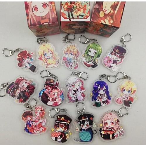 Fashion Anime Toilet-bound Hanako-kun Keychain Hanako Kun Acrylic Key Ring Nene Yashiro Cosplay Anime Props 20pcs Wholesale