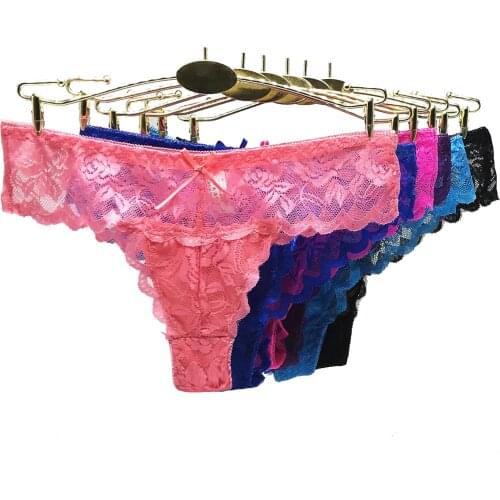 Moonflame 5 Pcs / Lots Low Rise Lace Transparent G String Sexy Womens Thong 87169