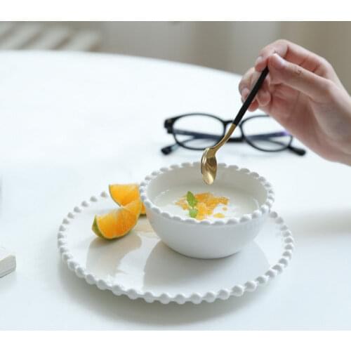 Ceramic Plate Set Ceramic Bowl White Plate Ceramic Tableware Ceramic Plate Fruit Plate Ceramic Dish Breakfast Ins Europrea