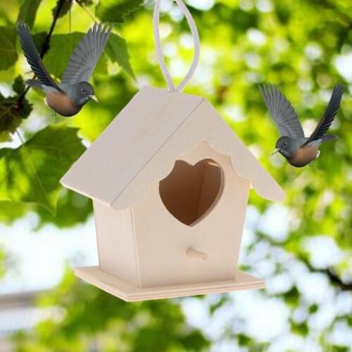 2021 New Bird Nest Natural Wood House Creative Round Shaped Parrot Wall Mounted Hanging