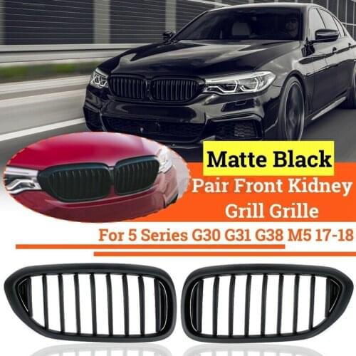 Car Front Kidney Grill Grille Matte Black For-BMW 5 Series G30 G31 G38 2018-2020