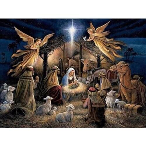 Full Square Diamond Painting The birth of jesus 5D Diy Diamond Embroidery Cartoon Home Decoration Picture Mosaic Rhinestone gift