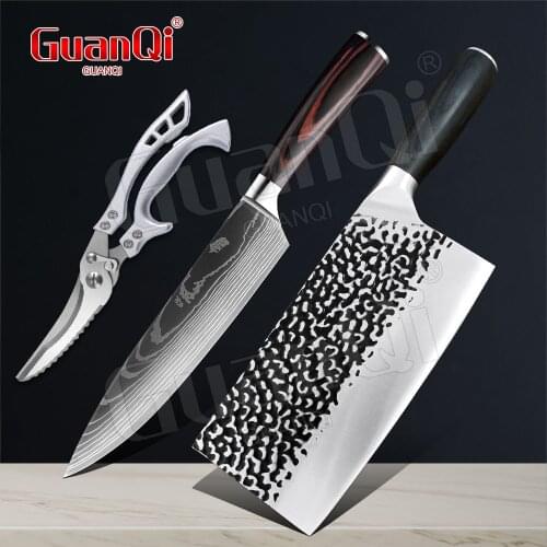 Full Tang Forged High-carbon Clad Steel Kitchen Knives Chef Knife Stainless Steel Razor Sharp Slicing Knife Butcher Chopper Cook