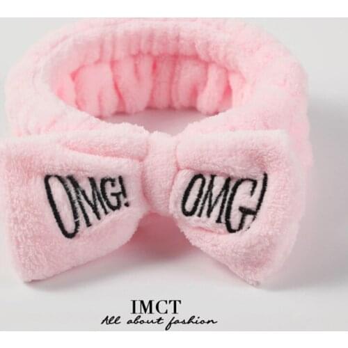 New Cute Velvet Headband Wash Face Elastic Hair Bands Coral Fleece Bow Girls Makeup Soft Headband Haar Hair Accessories 2021