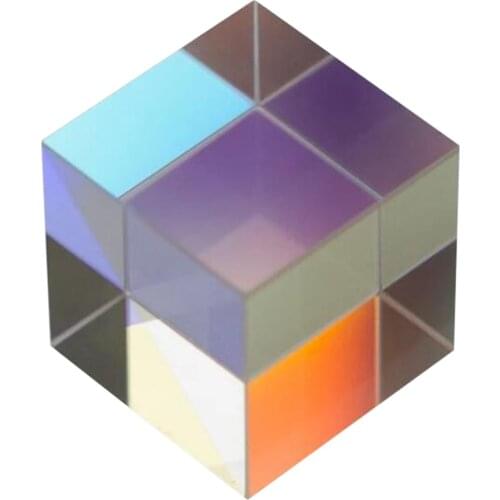 Prism Six-Sided Bright Light Combine Cube Prism Stained Glass Beam Splitting Prism Optical Experiment Instrument 10*10*10mm f5