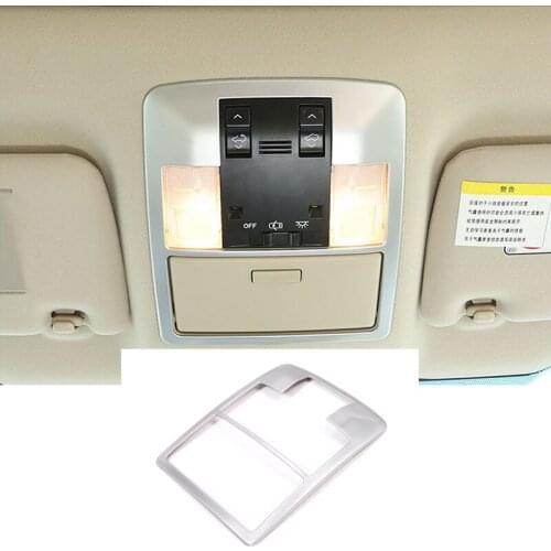 New ABS Matte Silver Car Roof Reading Lamp Frame Trim For Toyota Land Cruiser Prado FJ150 FJ 150 150 2010-2018
