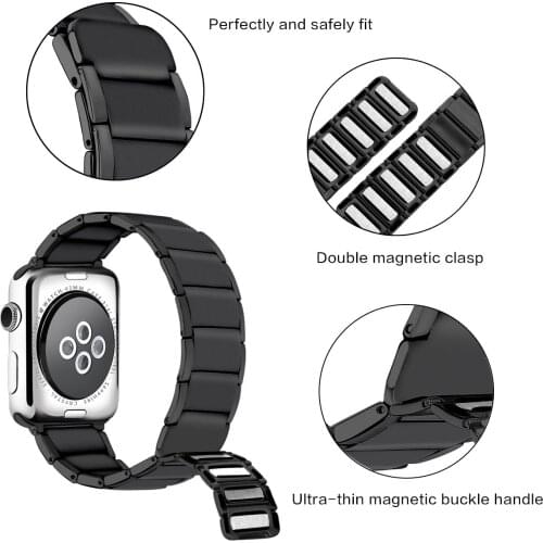 Apple Magnetic Strap compatible for Apple watch 44mm 42mm 40mm 38mm Metal replacement bracelet strap for iwatch 6 5 4 3 2 1 SE