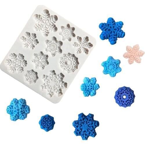 Snowflake Silicone Mold Fondant Cake Decorating Tools Sugarcraft Candy Clay Mold Cookie Cupcake Chocolate Baking Mold