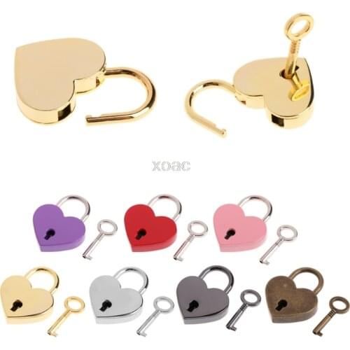 Heart Shape Vintage Old Antique Style Mini Archaize Padlocks Key Lock With key M13 dropship