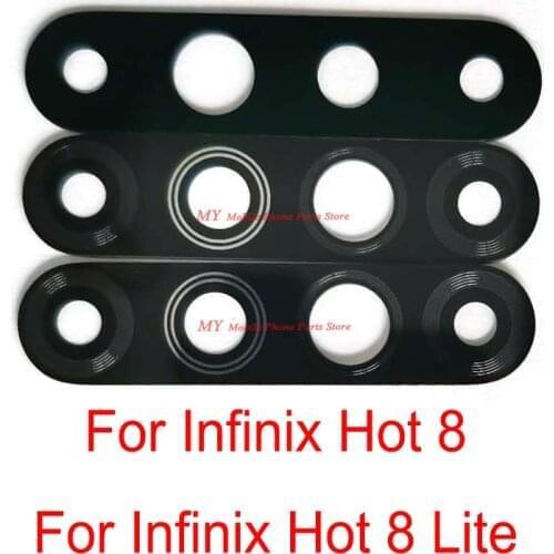 10 PCS Top Quality Rear Back Camera Glass Lens Cover For Infinix Hot 8 Lite Back Camera Lens Glass With Glue Sticker Parts