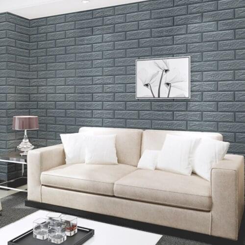 Waterproof 3D Wall Stickers Self-adhesive Wallpaper Living Room Imitation Brick Backdrop Decor Wall Art Kitchen & Home