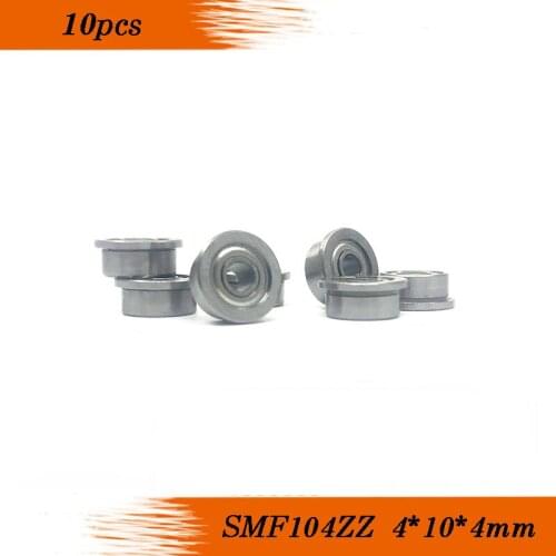 High quality 10 PCS SMF104ZZ LF1040ZZ 4*10*11.6*4*0.8mm Bearings MF104 ZZ 440C Stainless Steel Flanged Bearings SMF104-2Z