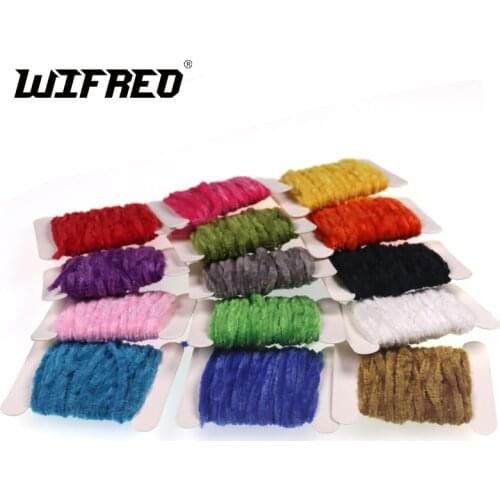 Wifreo 5mX3mm M Fly Tying Chenille for Woolly Bugger Worms Leech Streamer Fly Tying Body Material Color Red Black Olive Yellow