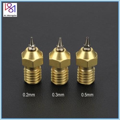 3d Printer Part Replaceable Nozzle 0.2/0.3/0.5mm Nozzle Adapter Set Nozzle Adapter With Nozzles For V6 Hotend 1.75mm Filament