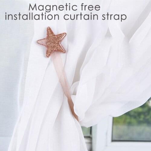 Magnetic Curtain Clip Curtain Holders Tieback Buckle Clips Hanging Pentagram Buckle Tie Back Curtain Accessories Home Decor 1PC
