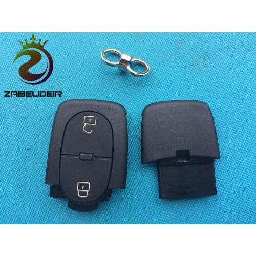 1 pcs of New Replacement key Case For Audi A2 A3 A4 A6 A8 TT Uncut Fob 2 Buttons key shell blank 2032 battery place no logo