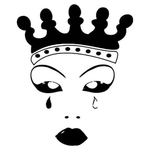10.4*12.5CM Crown Clown Mystery Girl Car Popular Fashion Style Vinyl Decal Black/Silver Car Sticker Cartoon Design C20-0784