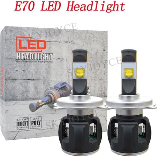 120W 12000LM E70 H4 H7 H11 9005 LED Headlight Front Lens Lamp Bulb ETI-70 Chips 6000K H4 High Low Beam Car Headlight H7 LED Bulb
