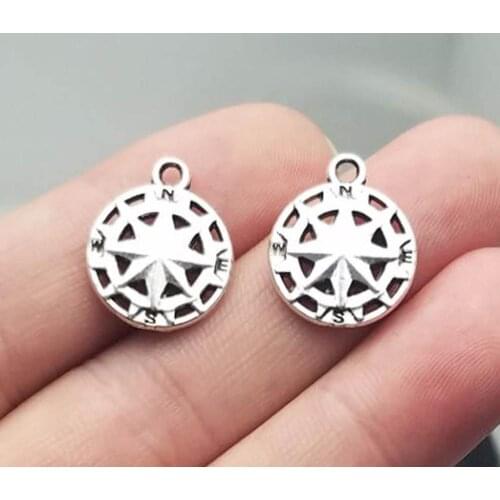 20pcs/lot--18x15mm, Antique silver plated Compass Charms ,DIY supplies, Jewelry accessories
