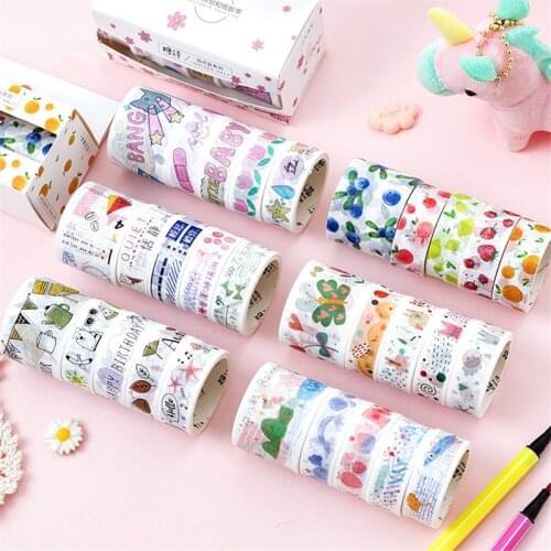 5pcs/lot Cartoon Washi Tape Set Fruit Masking Tape Decorative Kawaii Japanese Stationery Scrapbooking Office School Supplies