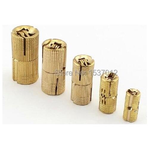6Pieces/lot Cylinder hinge Furniture hinge Pure copper hidden hinge