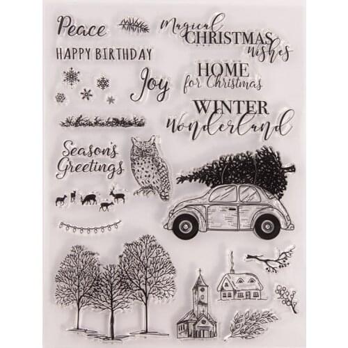 Owl Tree Car Clear Stamp /Seal for DIY Scrapbooking/photo Album Decorative Clear Stamp Sheets