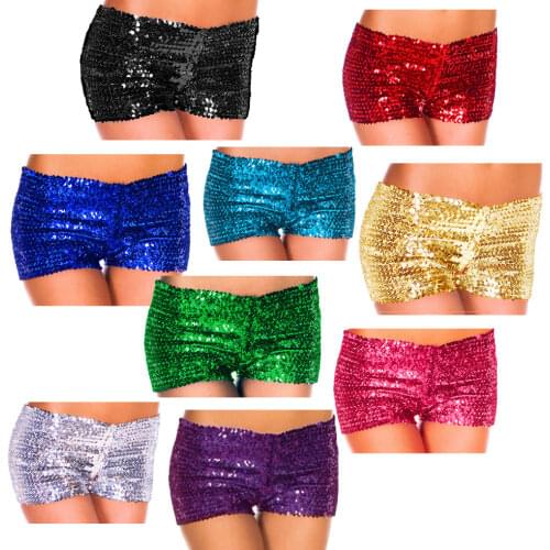 Free Shipping Women Sexy Colorful SEQUIN HIGH WAIST SHORTS