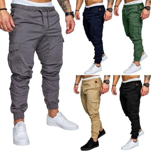 Pants Hip Hop Harem Joggers Pants 2020 New Male Trousers Mens Joggers Solid Multi-pocket Pants Sweatpants M-5XL
