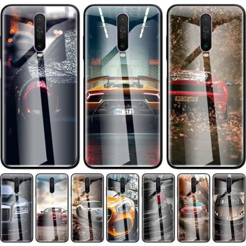 Sports Cars Male Men Glass Phone Case for Xiaomi Redmi Note 9S 8 Mi Poco X3 NFC 9 7 10T 8T 9T 10 Lite K40 Pro 5G 9C 11 Cover