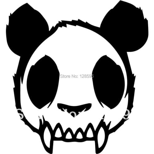 Skull Zombie Panda Evil Mad Dead Goth Vinyl Decal Car Sticker Black