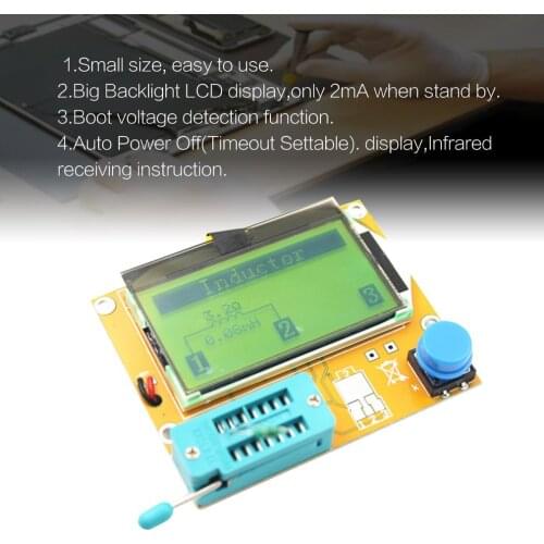 2020 New LCR-T4 LCD Digital Transistor Tester Meter Backlight Diode Triode Capacitance ESR Meter For MOSFET/JFET/PNP/NPN L/C/R 1