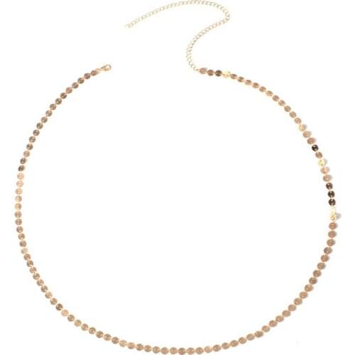 Europe Fashion Stainless Steel Sequins Coin Body Chain Belly Waist Chain For Women Sexy Bikini Beach Body Jewelry