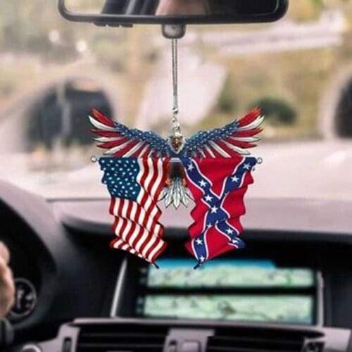 American Eagle Flag Car Hanging Ornaments US Eagle Patriotic Flag Hang Decorations for Auto Car Decor Interior Accessories