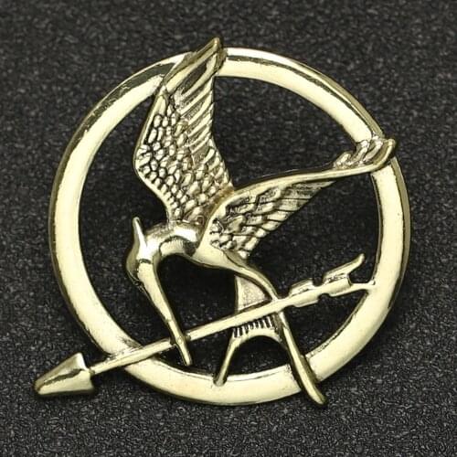 Hunger Games Brooch Pin Bird Eagle Arrow Logo Badge Vintage Fashion Hot Animal Game Movie Jewelry For Men Women Kids Wholesale