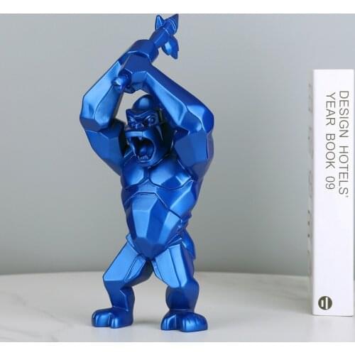 Gorilla Resin Figurines King Kong Statue Ornaments Nordic Home Decor Home Living Room Office Wine Cabinet Creative Decorations