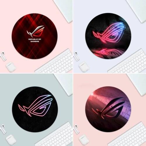 Rog Player Country Beautiful Anime Mouse Mat Small Rubber Desk Table Protect Game Office Work Round Mouse Mat Pad