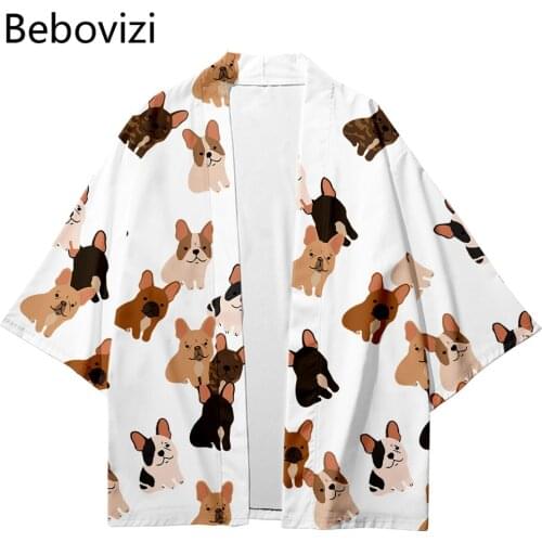 Cute Dog Fashion Beach Japanese Kimono Kimetsu No Yaiba Robe Cardigan Men Shirts Yukata Haori Womens Clothing Plus Size 2021