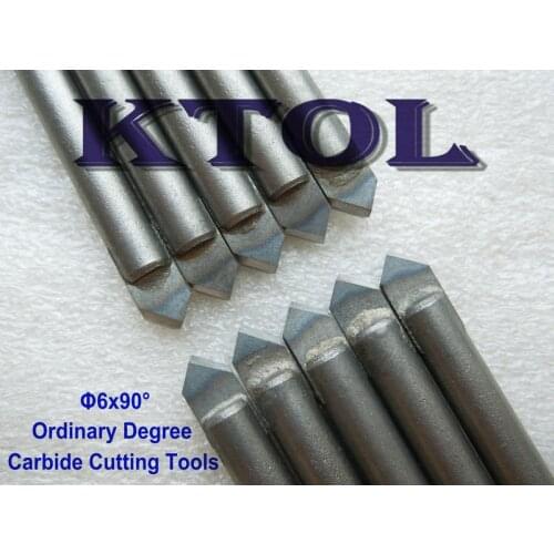 90 Ordinary Degree 6mm Solid Tungsten Carbide Milling Cutter Tools CNC End Mill Set,V Groove Tile/Stone Milling Engraving Tool