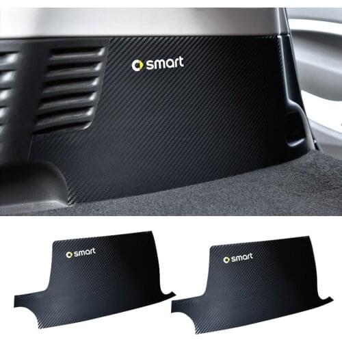 2Pcs Car Styling Trunk Anti-scratch Stickers Decoration Cover Trim 3D Carbon Fiber For Smart 453 Fortwo 2015 2016 2017 2018