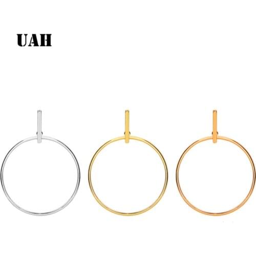 UAH New Simple Korean Fashion Aros Big Round Circle Hoop Earrings for Women Geometric Ear Hoops Earing Brincos Jewelry Gift