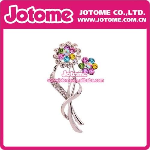 Wholesale Jewelry Flower Colorful Crystal Rhinestone Brooches Pins Gift For Women/Brooch Wedding Apparel Bridal Jewelry