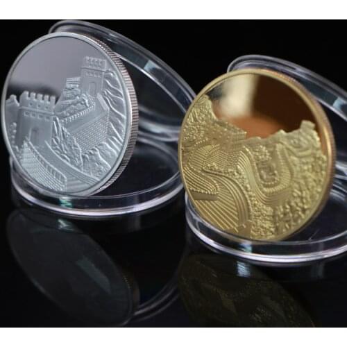 2pcs/lot China Great Wall Commemorative Coin China Culture Memorial Museum Gold Silver Plated Coins Collectibles