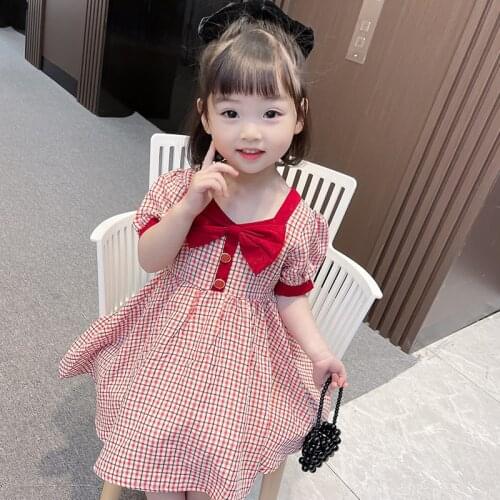 Baby Girl Dress 2021 Summer Kids Clothes Korean Fashion Toddler Girls Short Sleeve Princess Dress Party Baby Children Costume
