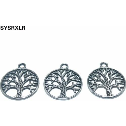 Wholesale 20/40 PCS 20 MM Vintage Life Tree Metal Zinc Alloy Charms For Jewelry Making DIY Pendant Bracelet Necklace Earring