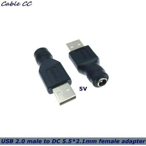 Brand New USB2.0 Male to 5.5mm x 2.1mm Female DC Power Converter, Computer Mobile Phone Charger Adapter Connector