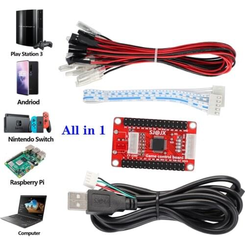 Zero Delay Board DIY Arcade USB Encoder To PC/ PS3 /Raspberry Pi / Android With SANWA Joystick Button Control Wire